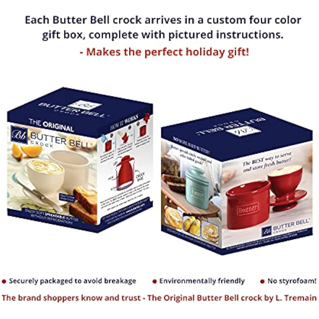 Butter Bell French Ceramic Butter Crock | Matte Stone Butter Dish