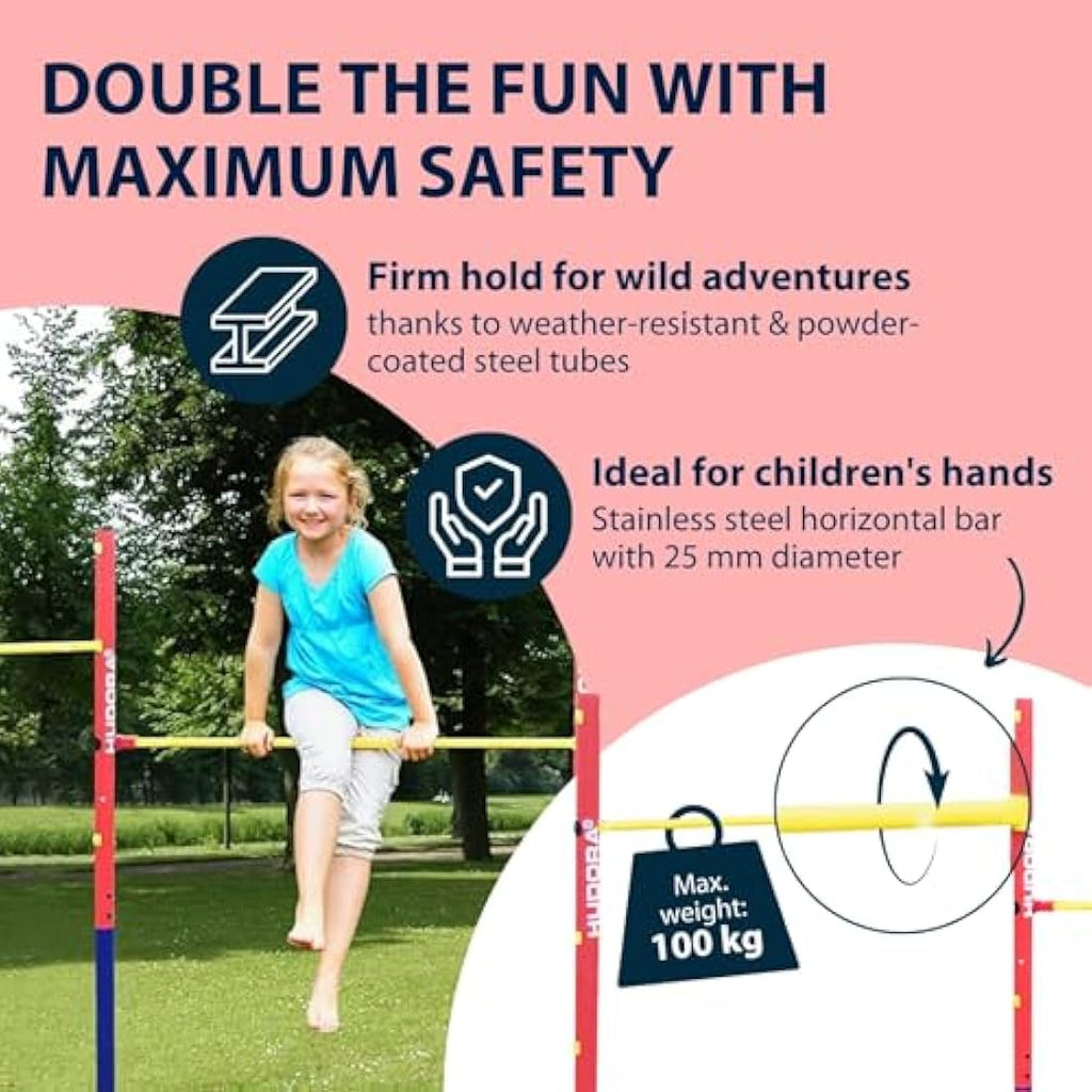 HUDORA Fabian Gymnastics Bar – Height-Adjustable Outdoor Fitness Bar
