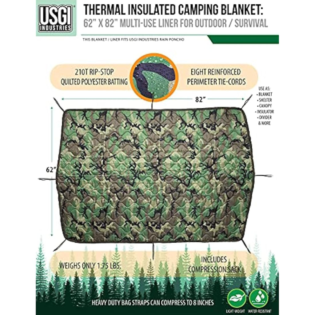 USGI Industries Military Woobie Blanket – Insulated Nylon Poncho Liner