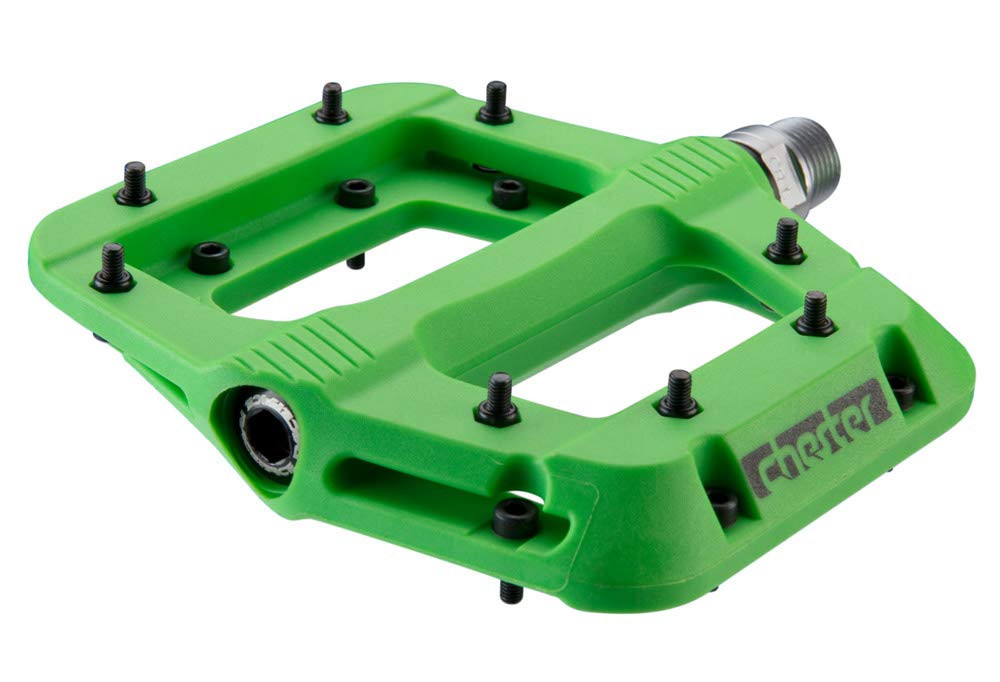 Raceface Chester MTB Flat Pedals – Durable Nylon Bike Pedals, Green