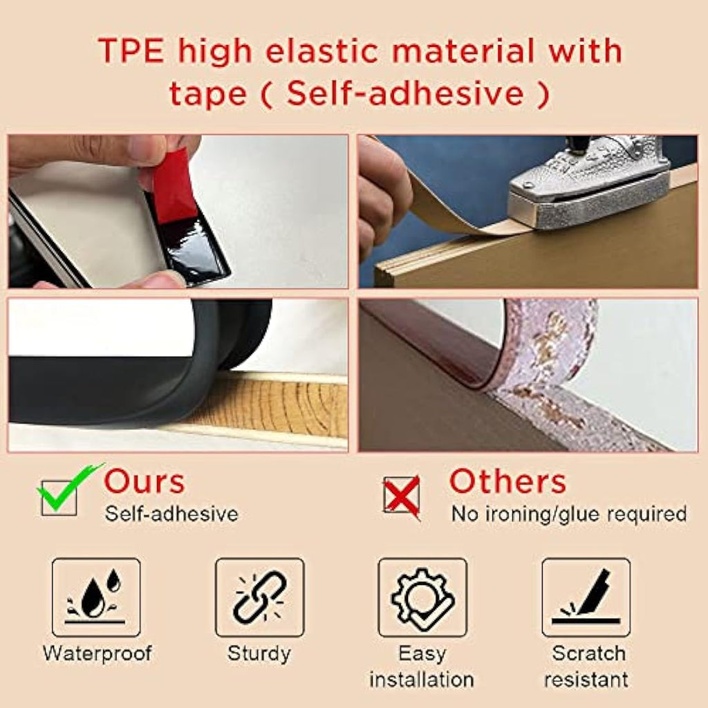Flintronic 5m x 18mm U-Shape TPE Edge Banding | Self-Adhesive Furniture Trim