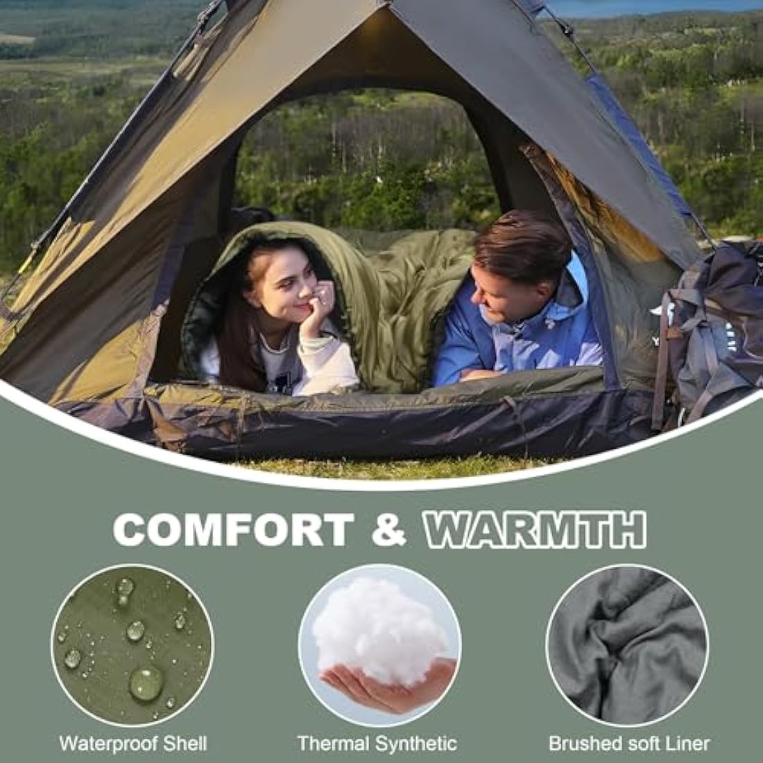 Mcota Double Sleeping Bag | XL Queen Size Waterproof Camping Gear