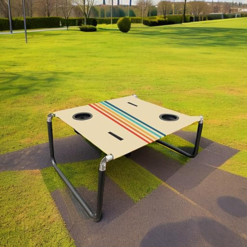 Neso Portable Beach Table | Lightweight Folding Canvas Table - Rainbow