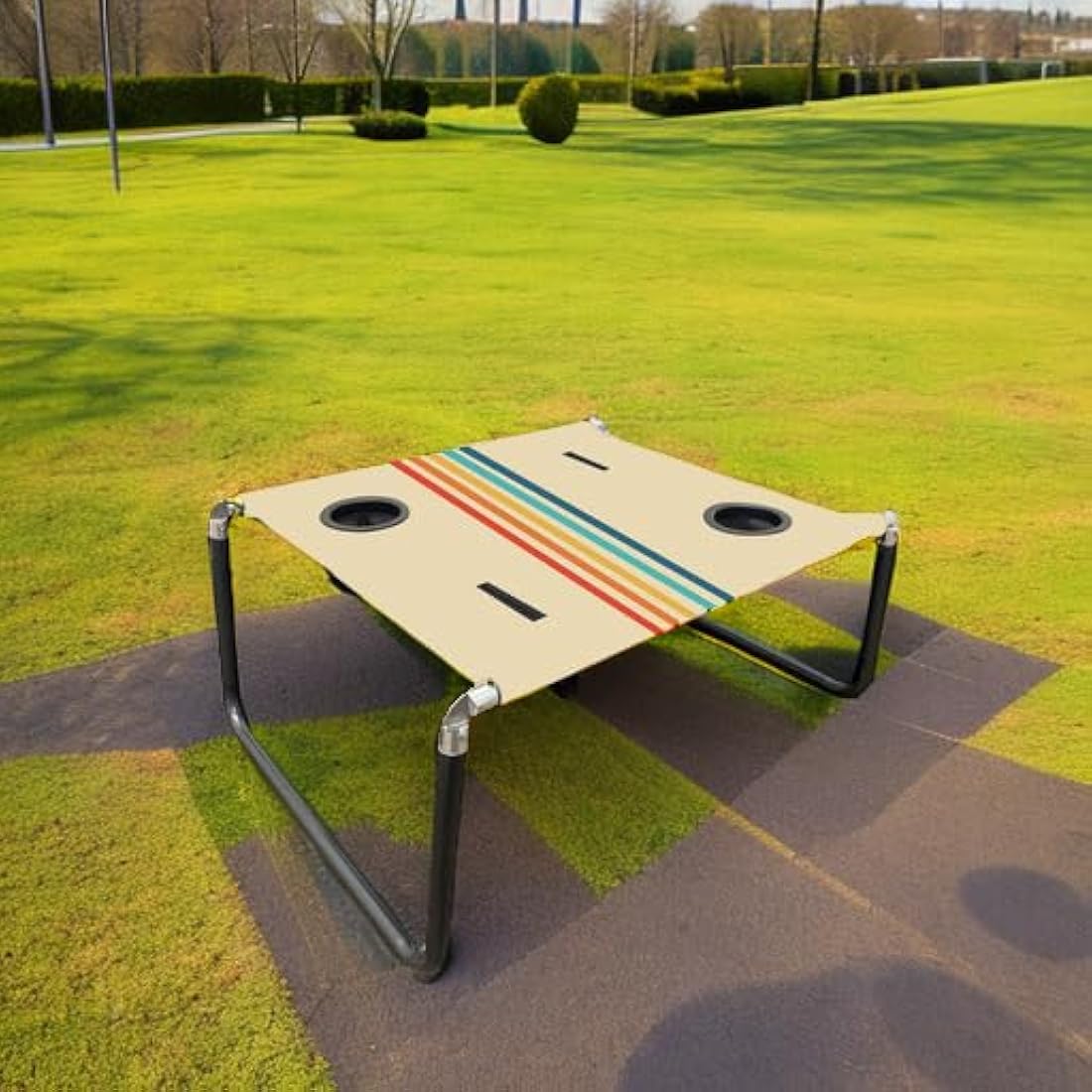 Neso Portable Beach Table | Lightweight Folding Canvas Table - Rainbow