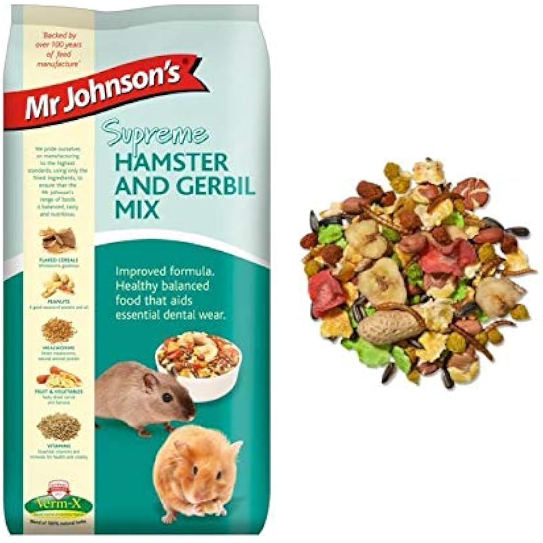 Mr Johnsons Supreme Hamster & Gerbil Food - Muesli with Mealworms 900g