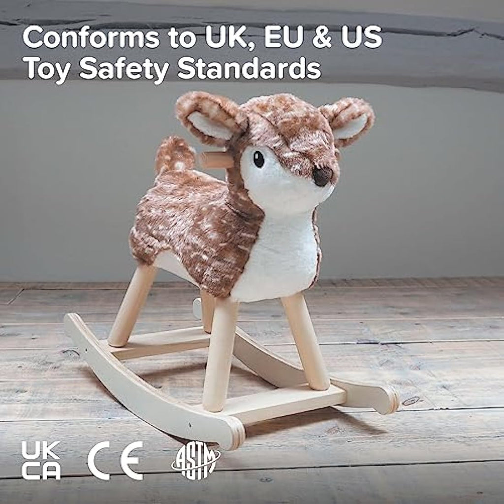 Little Bird Told Me Willow Deer Rocking Toy | Plush & Wood Rocker