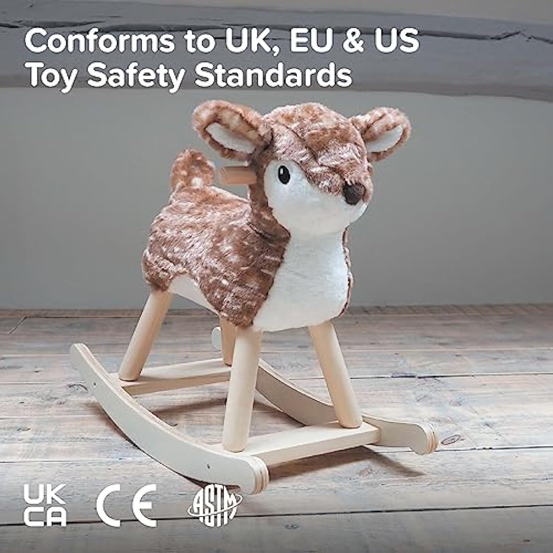 Little Bird Told Me Willow Deer Rocking Toy | Plush & Wood Rocker