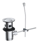 Hibbent Basin Sink Pop-Up Waste Plug with Pull Rod Lever - Chrome 1 1/4"