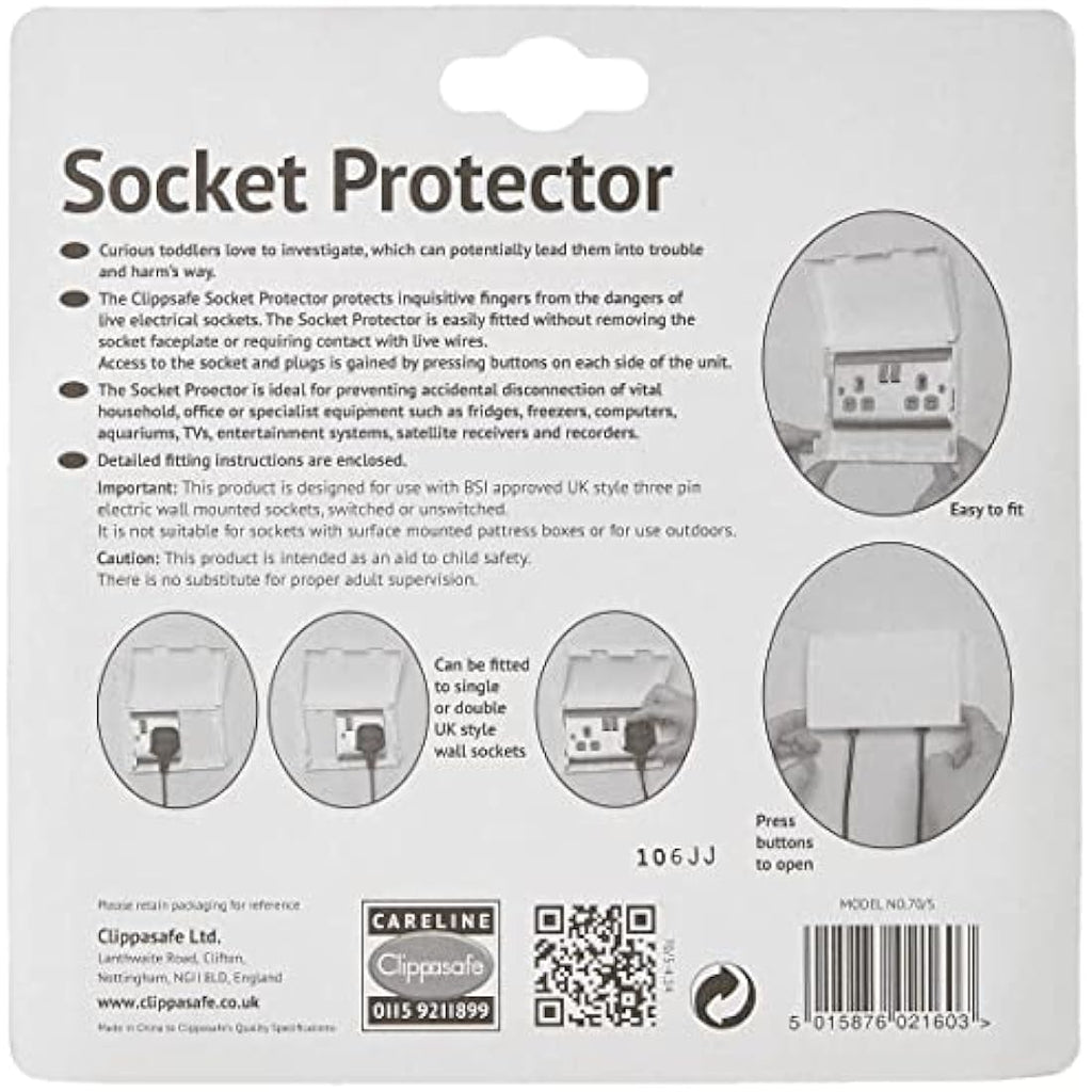 Clippasafe Socket Protector | Child Safety Electrical Cover - 1 Pack