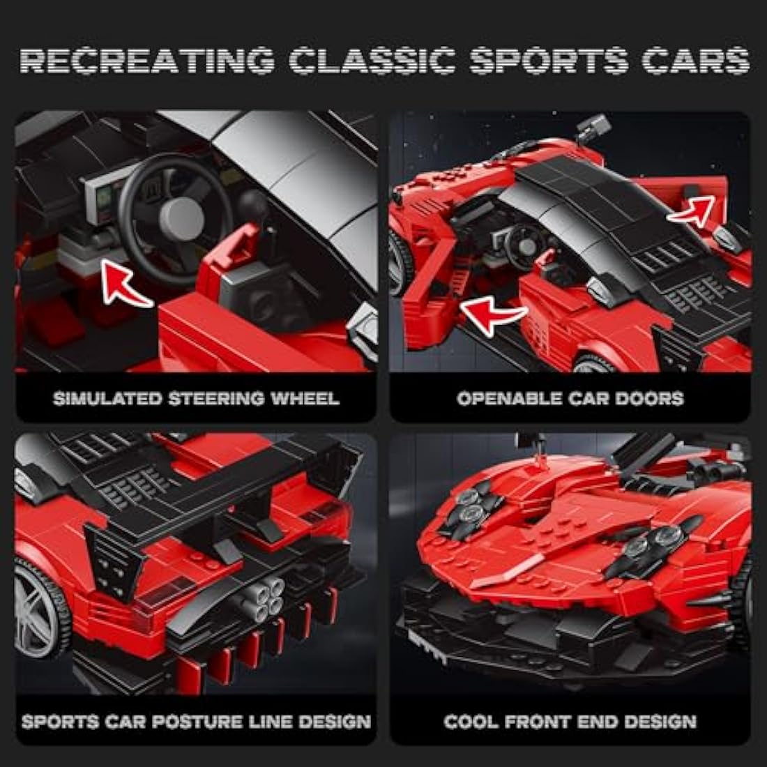JMBricklayer Zonda R Supercar Building Set - 1278 Piece Racing Car Model