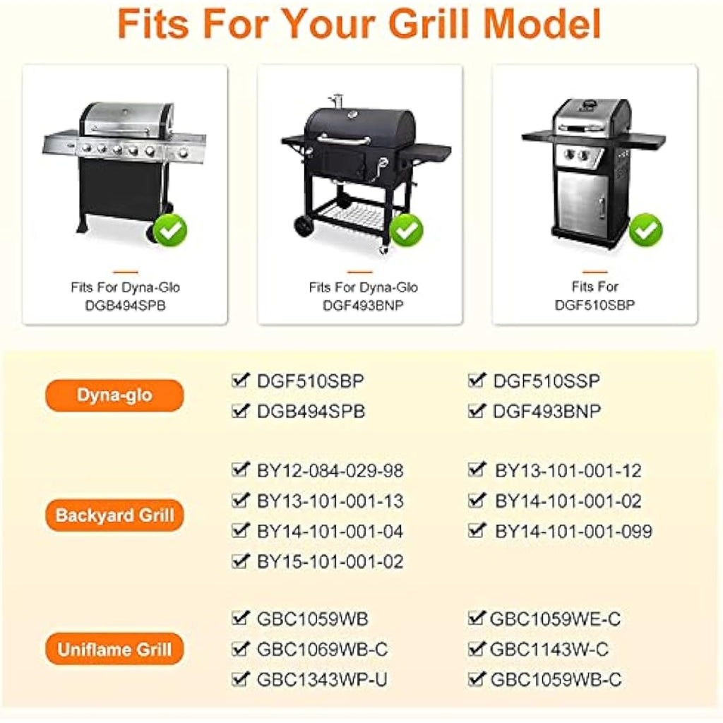 GFTIME 38cm Porcelain Steel Grill Heat Plates for Dyna-Glo & Uniflame, 4 Pack