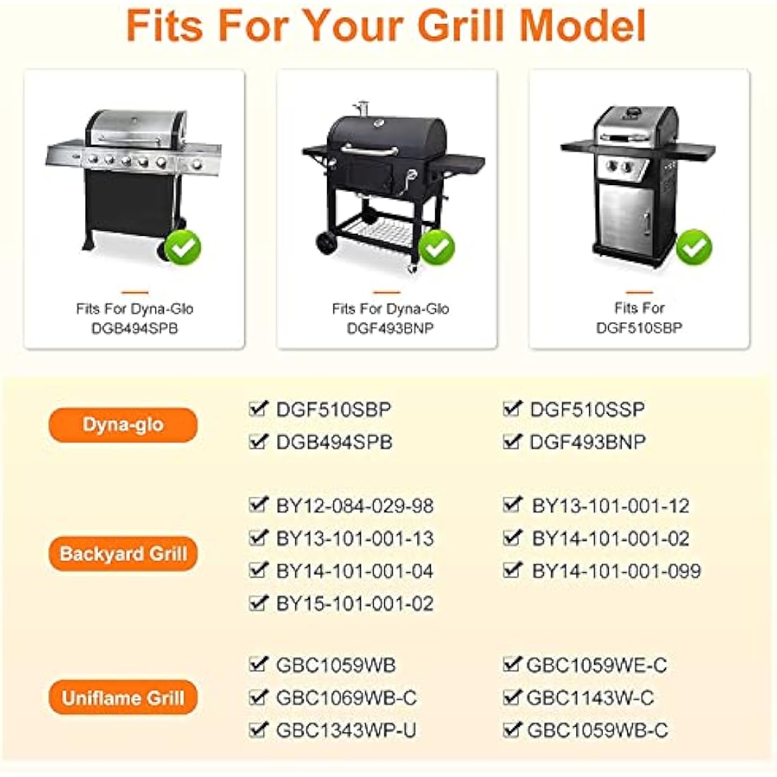 GFTIME 38cm Porcelain Steel Grill Heat Plates for Dyna-Glo & Uniflame, 4 Pack