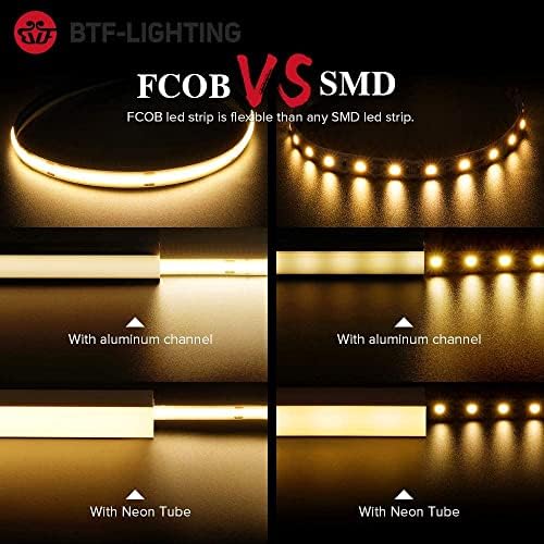 BTF-LIGHTING FCOB LED Strip | 10M Warm White 3000K Dimmable COB Light