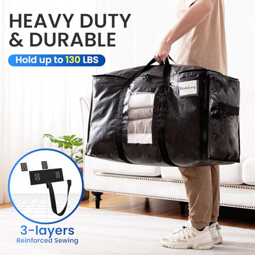 TAILI Moving Bags 4 Pack – Extra Large Heavy Duty Storage Bags with Zips