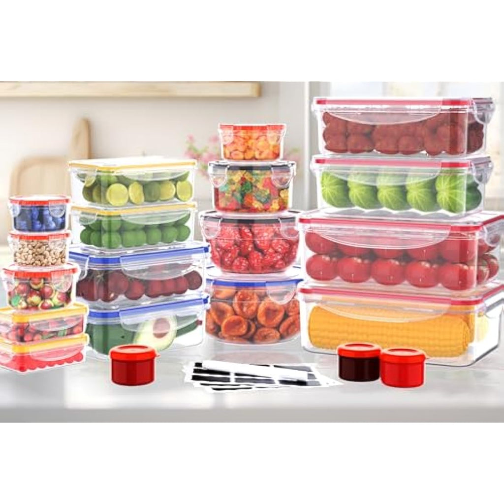 Jolof Store 40-Piece Airtight Food Storage Containers | Leak Proof Plastic