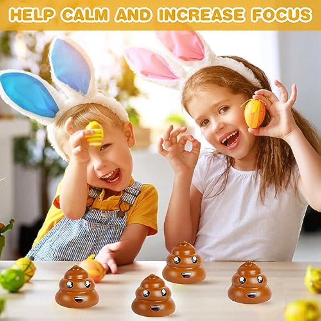 Jolof Store Fake Poop Stress Relief Balls – 4pcs PU Squeeze Fidget Toys