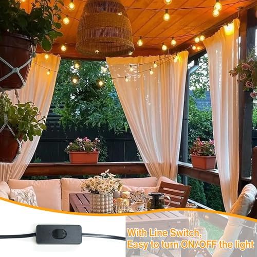 DSLebeen 150FT LED Festoon Lights – G40 Outdoor Garden String Lights