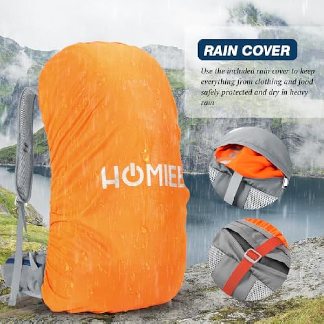 HOMIEE 50L Waterproof Hiking Backpack – Lightweight Trekking Rucksack