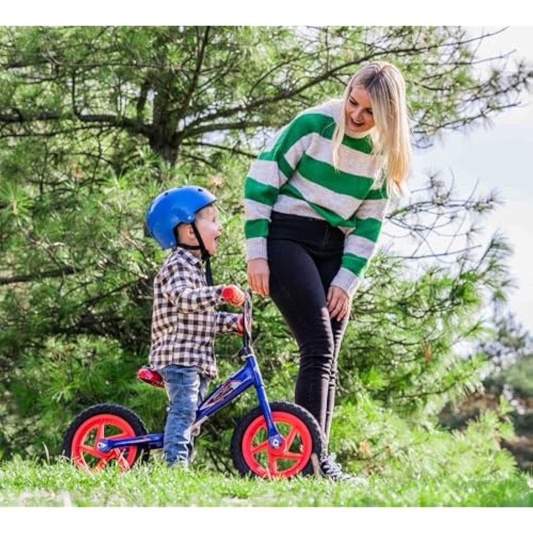 Huffy Marvel Spiderman Kids Balance Bike - Blue/Red for Ages 2-5