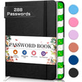 BLESWIN Password Book with Alphabetical Tabs - Small Internet Logbook, Black