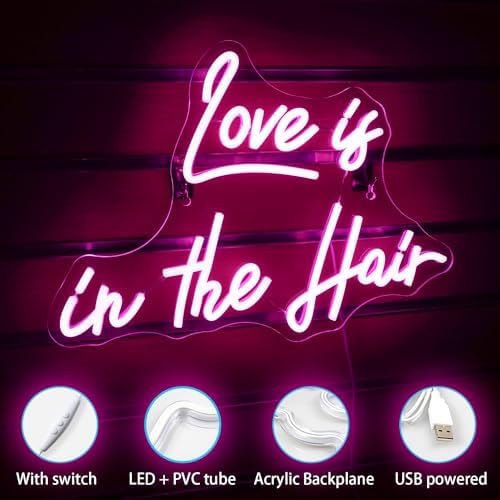Horseneon Love is in the Hair Neon Sign | USB Dimmable LED Wall Decor