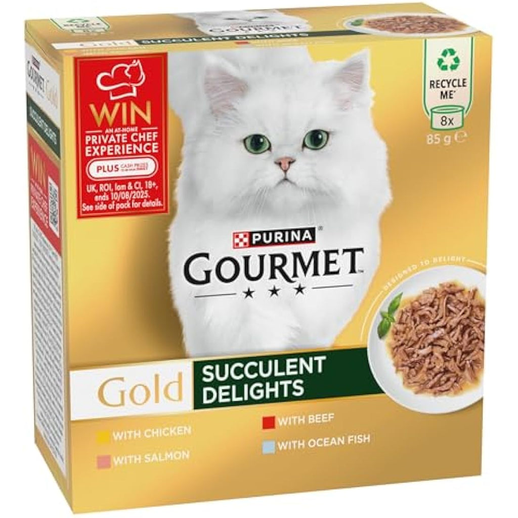 GOURMET Gold Succulent Delights Wet Cat Food - 48 x 85g Bulk Pack