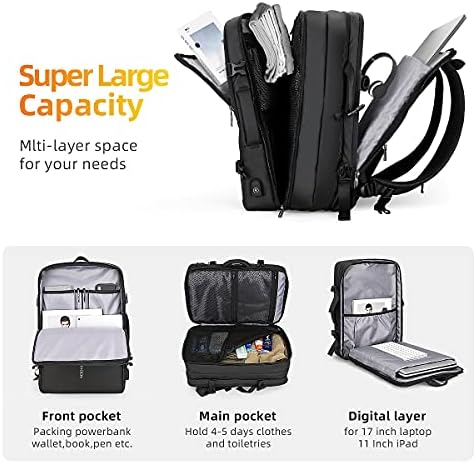 Mark Ryden 17 inch Laptop Backpack | Expandable 40L Travel Carry On