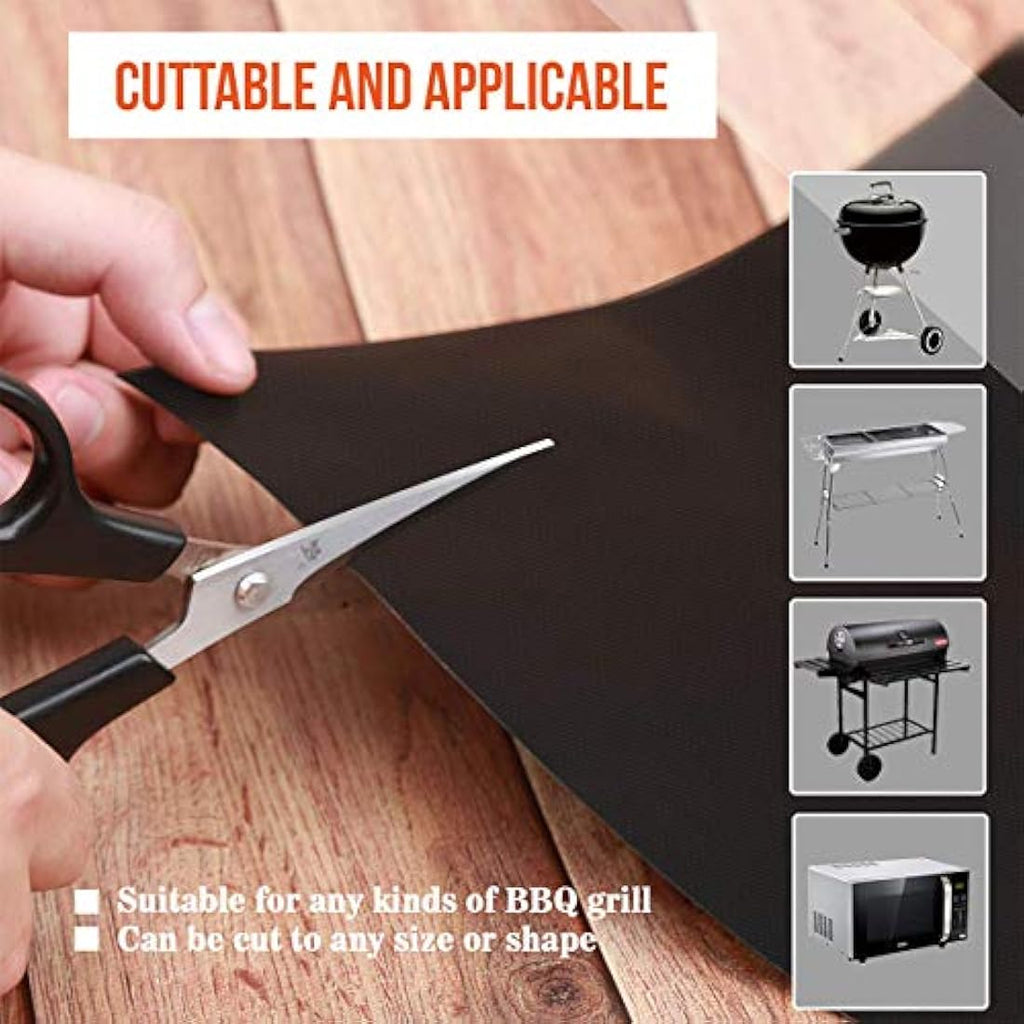 Ankier BBQ Grill Mat Set of 8 – Non-Stick Reusable Heat Resistant Mats