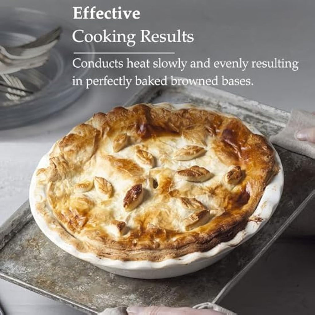 WM Bartleet & Sons White Porcelain Pie Dish – 27cm Crinkle Rim Bakeware