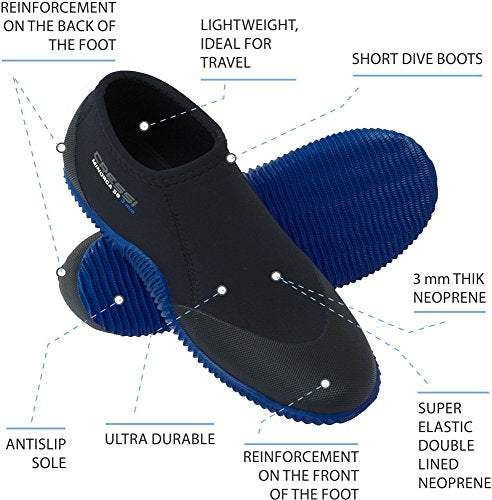 Cressi Minorca 3mm Neoprene Shorty Boots – Lightweight Water Shoes