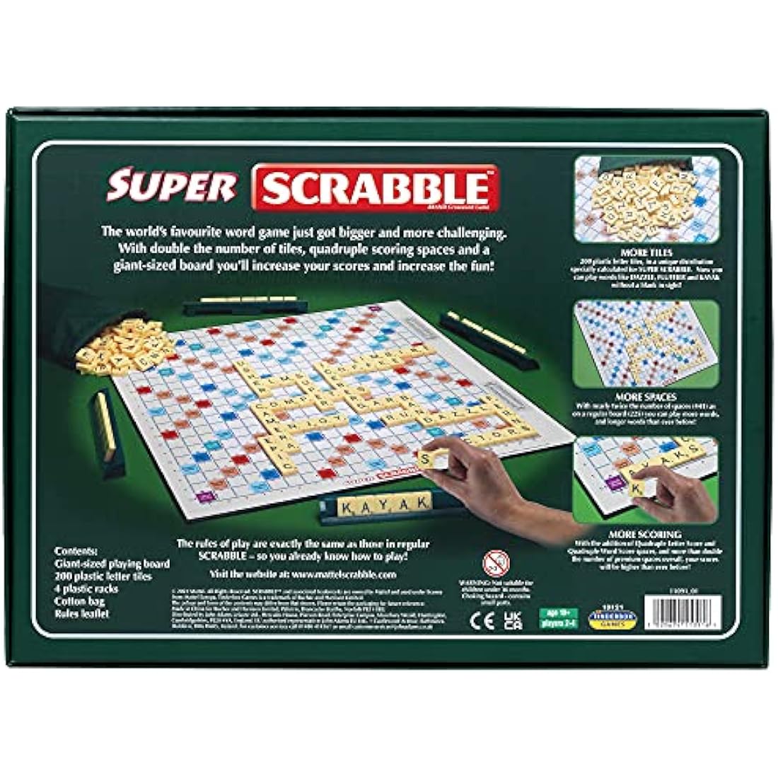 Ideal Super Scrabble Board Game - Giant Board with 200 Letter Tiles