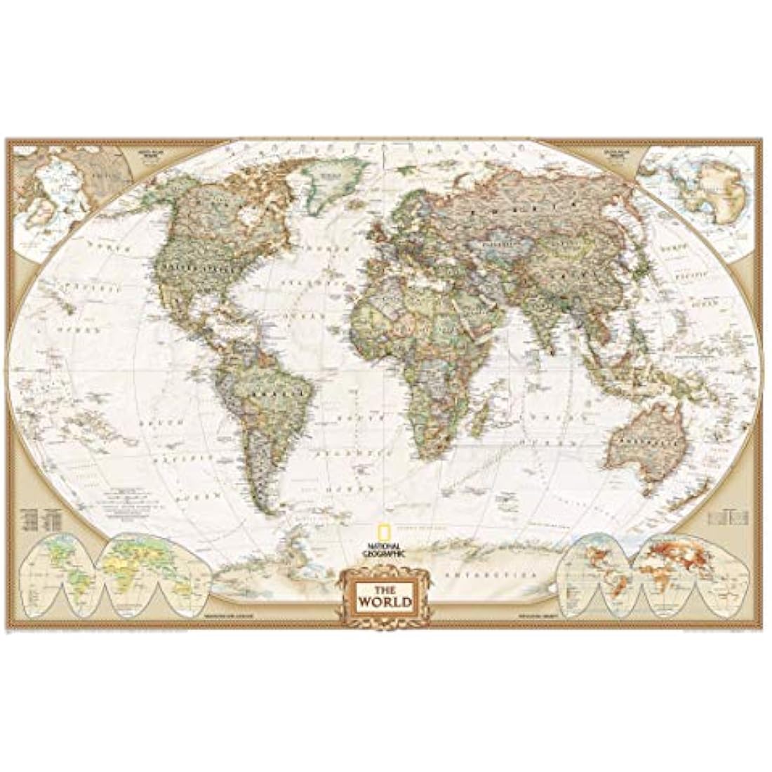 National Geographic World Executive Wall Map – Antique Style, 46 x 30.5