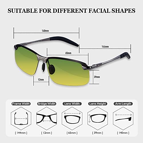 BLOOMOAK Day Night Driving Glasses – Polarized Anti-Glare Men's Eyewear