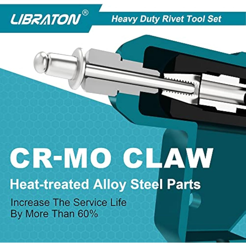 Libraton Heavy Duty Pop Rivet Gun Set | Professional Hand Riveter Tool