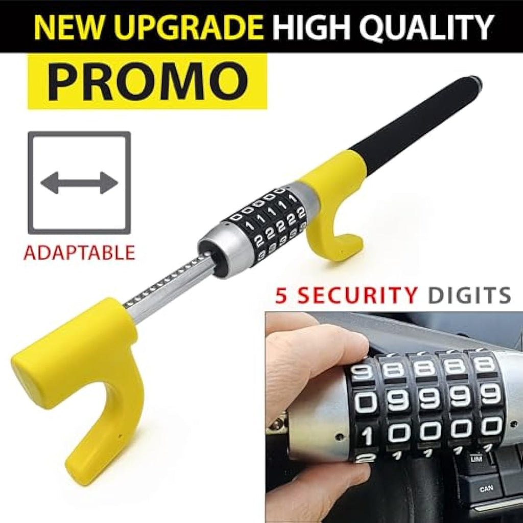 KRASER KR940B Steering Wheel Lock – 5-Digit Combination Steel Anti-Theft