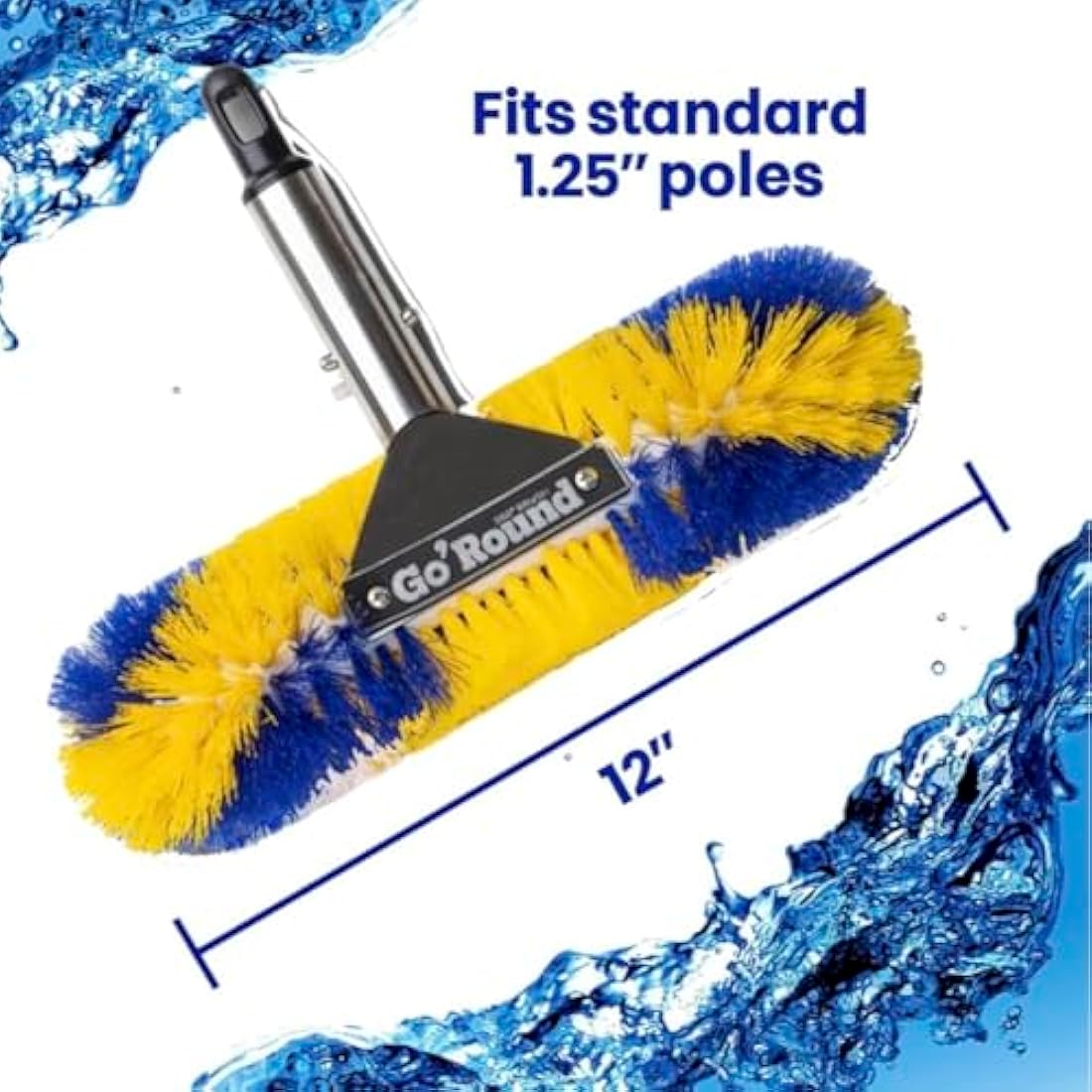 Jolof Store GoRound 360 Pro Pool Brush – 12 Inch Corner Cleaning Tool