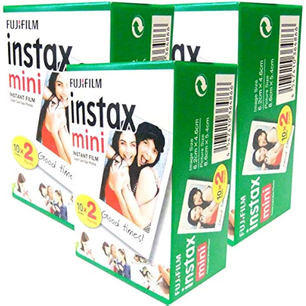 Fujifilm Instax Mini Instant Film Bundle Pack - 60 Shots | White Frame