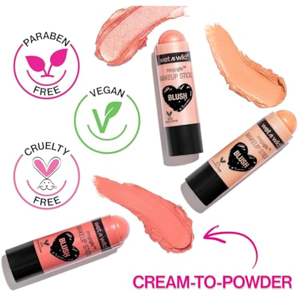 Wet n Wild MegaGlo Cream Blush Makeup Stick - Peach Bums, Blendable