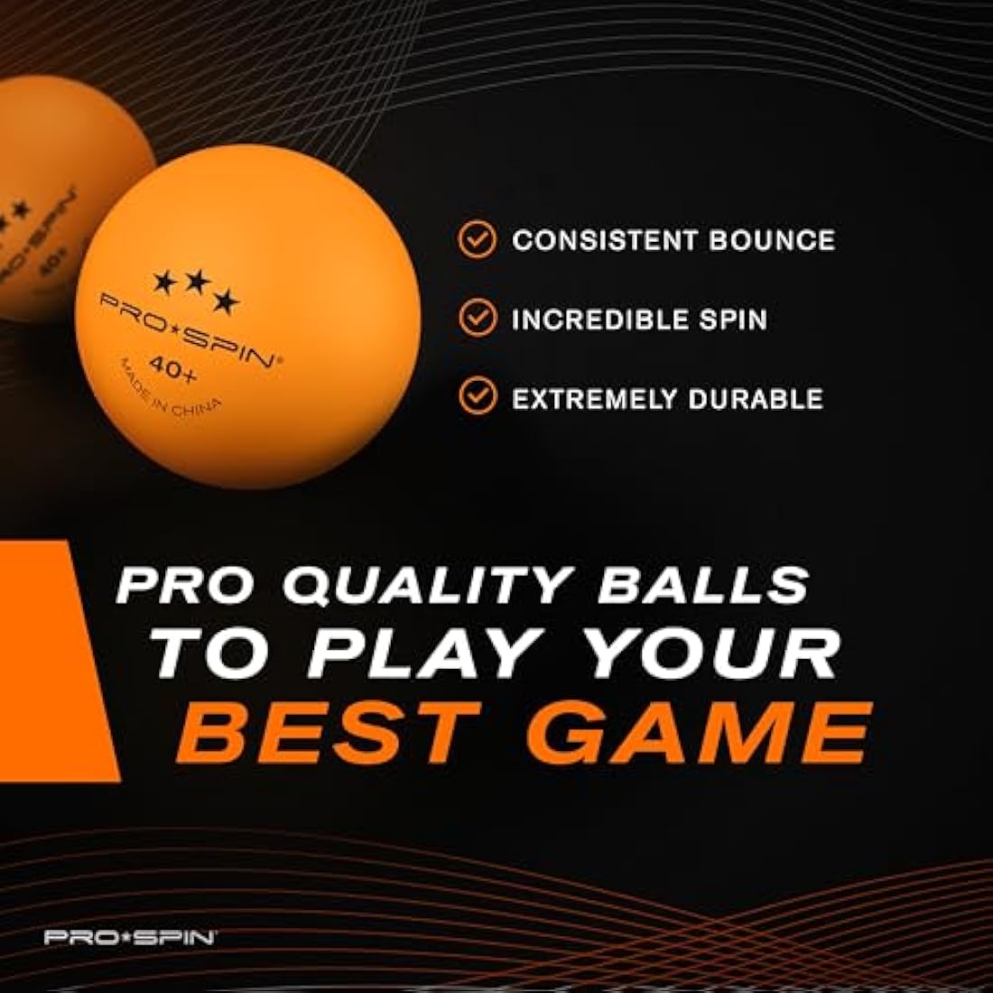 PRO SPIN 3-Star Table Tennis Balls – Orange High-Performance ABS Training