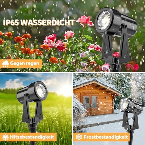Totofac 12V LED Garden Spike Lights – 4-Pack IP65 Waterproof Spotlights