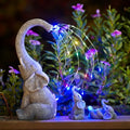 Jolof Store Elephant Garden Statue – Solar Resin Figurine with Lights