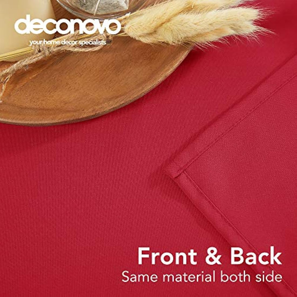 Deconovo Red Oxford Tablecloth | Water Resistant & Wipeable 52x70in