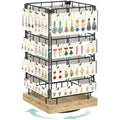 EsLuker.ly Rotating Earring Display Stand | 64 Hook Jewelry Rack with Wood Base