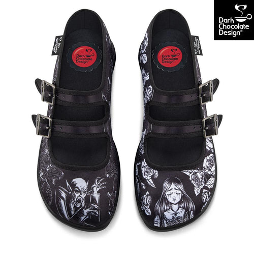 Hot Chocolate Design Death Stalks Gothic Mary Jane Flats – Vegan Shoes