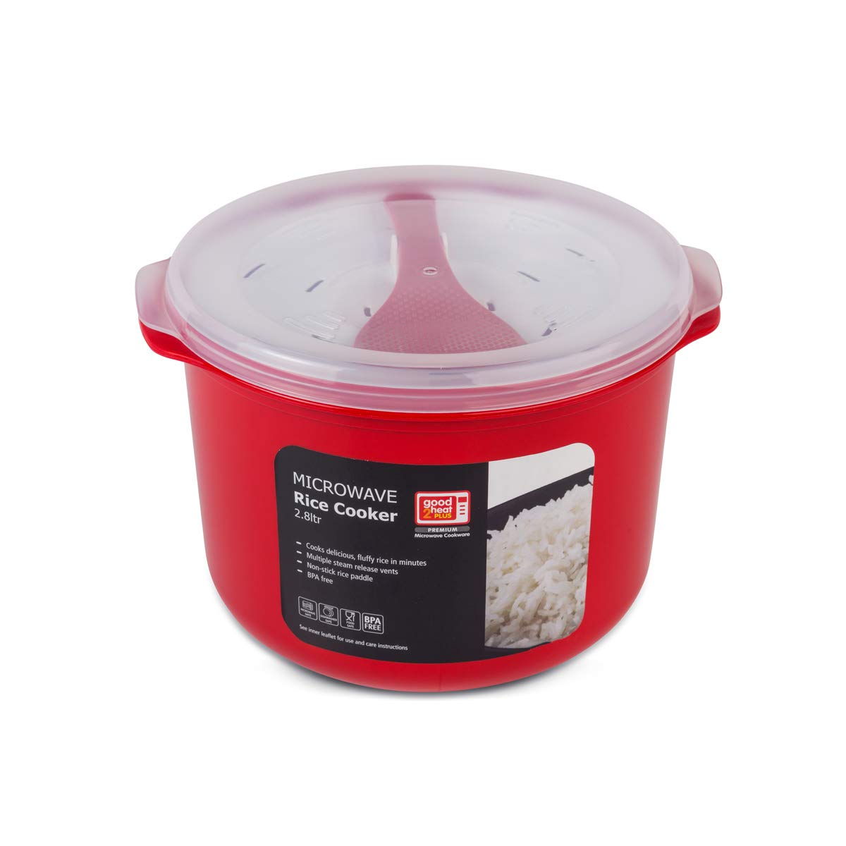 Jolof Store Microwave Rice Cooker – 2.8L Capacity Red Kitchenware