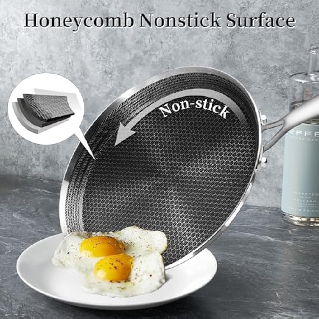 Innerwell 30cm Stainless Steel Crepe Pan | Nonstick Honeycomb Griddle