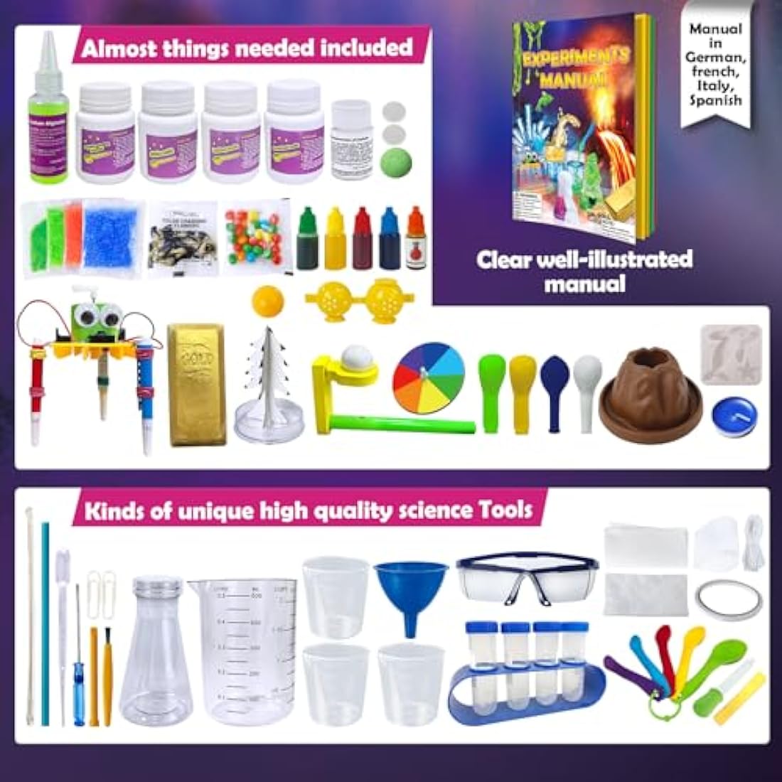 UNGLINGA 150 Experiments Science Kit | STEM Chemistry Set for Kids