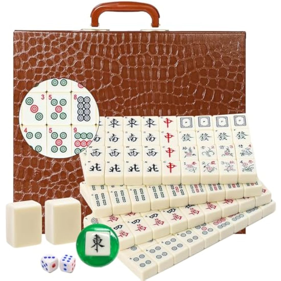 Jolof Store Chinese Mahjong Set | 144 Large Melamine Tiles with Case
