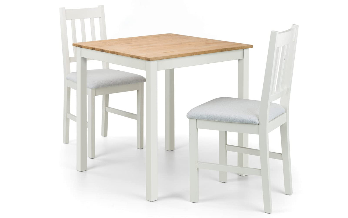 Julian Bowen Coxmoor 75cm Square Dining Table, Ivory/Oak - H75 x W75cm - image 3