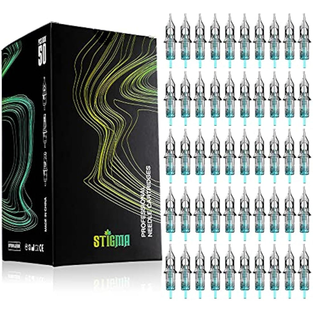 STIGMA 50Pcs Tattoo Cartridge Needles | Mixed Bugpin Round Liner & Shader